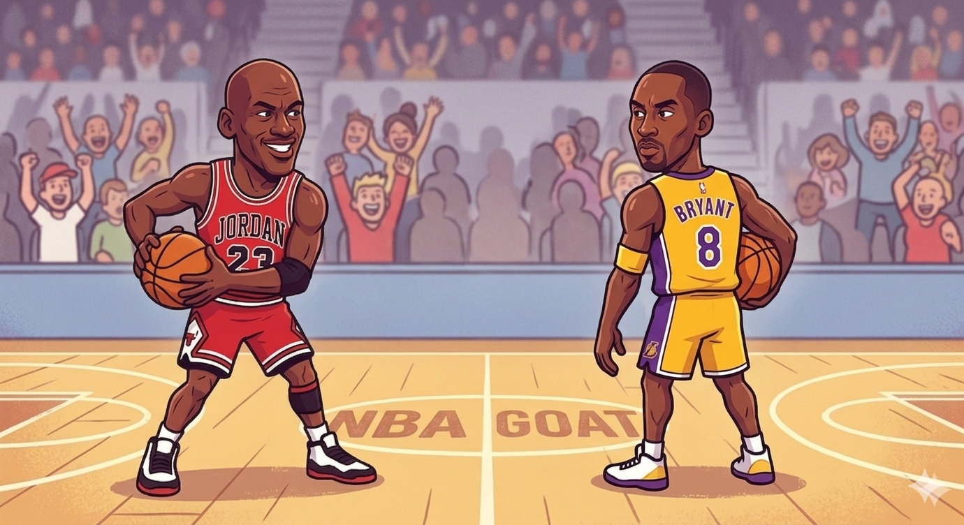 animated image of Michael Jordan #23 & Kobe Bryant #8